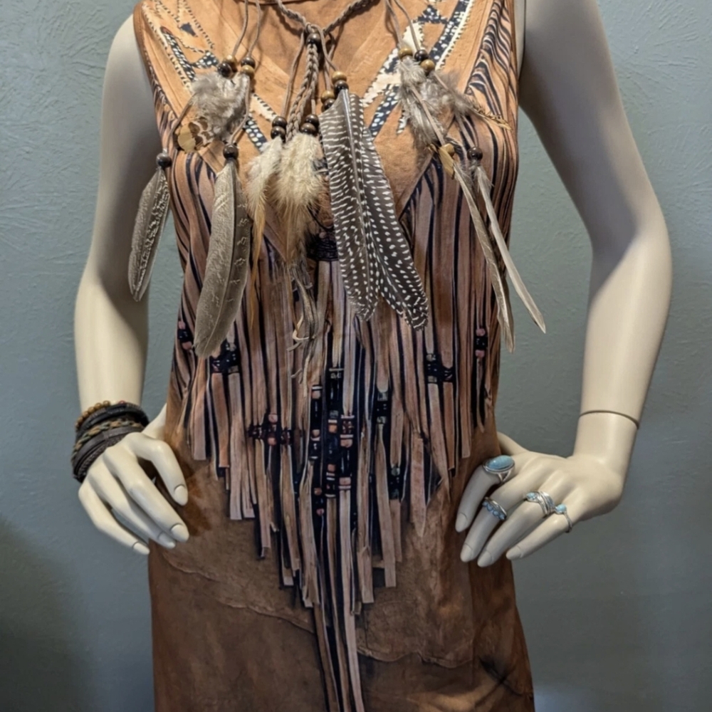 12 Pc Indian Costume Halloween Costumes 70s Style Hippie Festival Outfit - Picture 11 of 13